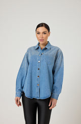 Camicia in denim e cristalli FEDERICA BI