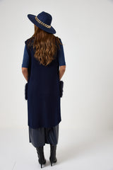 Gilet con tasca in ecofur FEDERICA BI ( vari colori )
