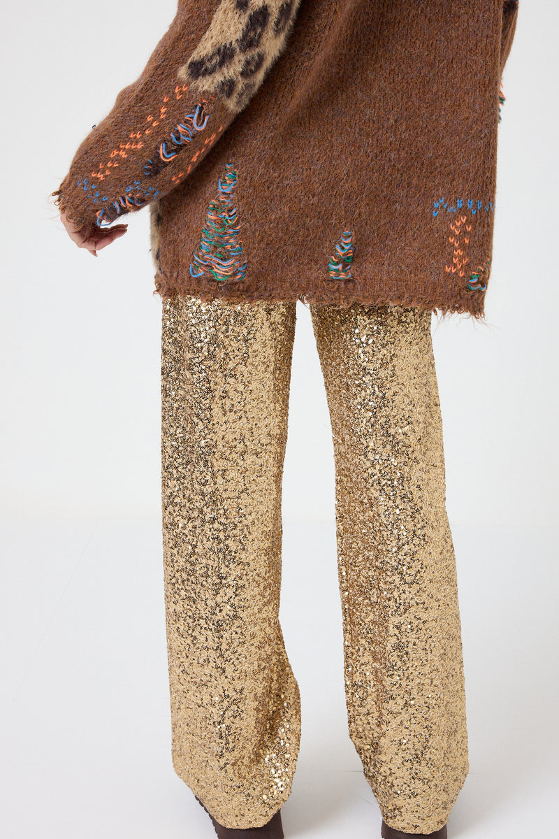 Pantalone in paillettes oro FEDERICA BI