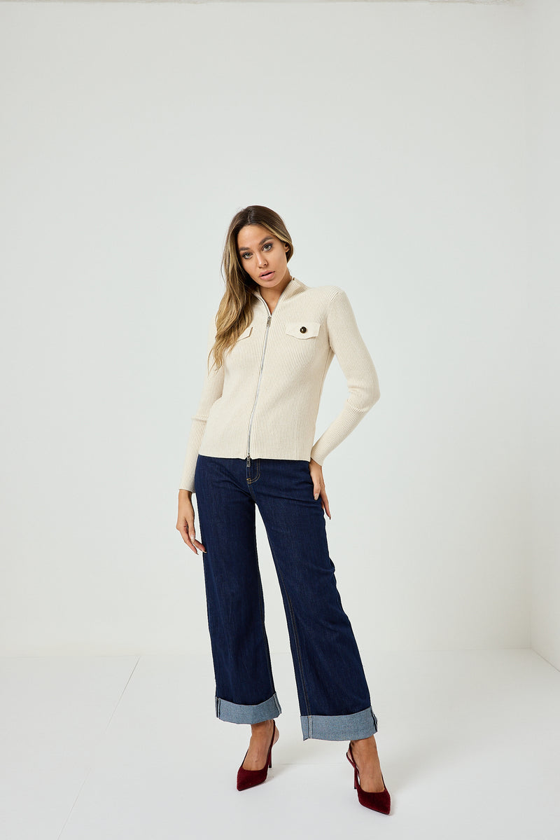 Cardigan zip FEDERICA BI ( vari colori )