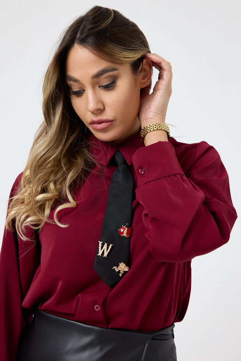 Camicia con cravatta con spille FEDERICA BI ( più colori )