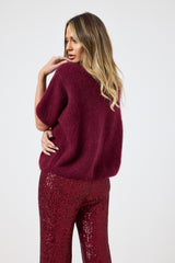 Pantalone in paillettes bordeaux FEDERICA BI