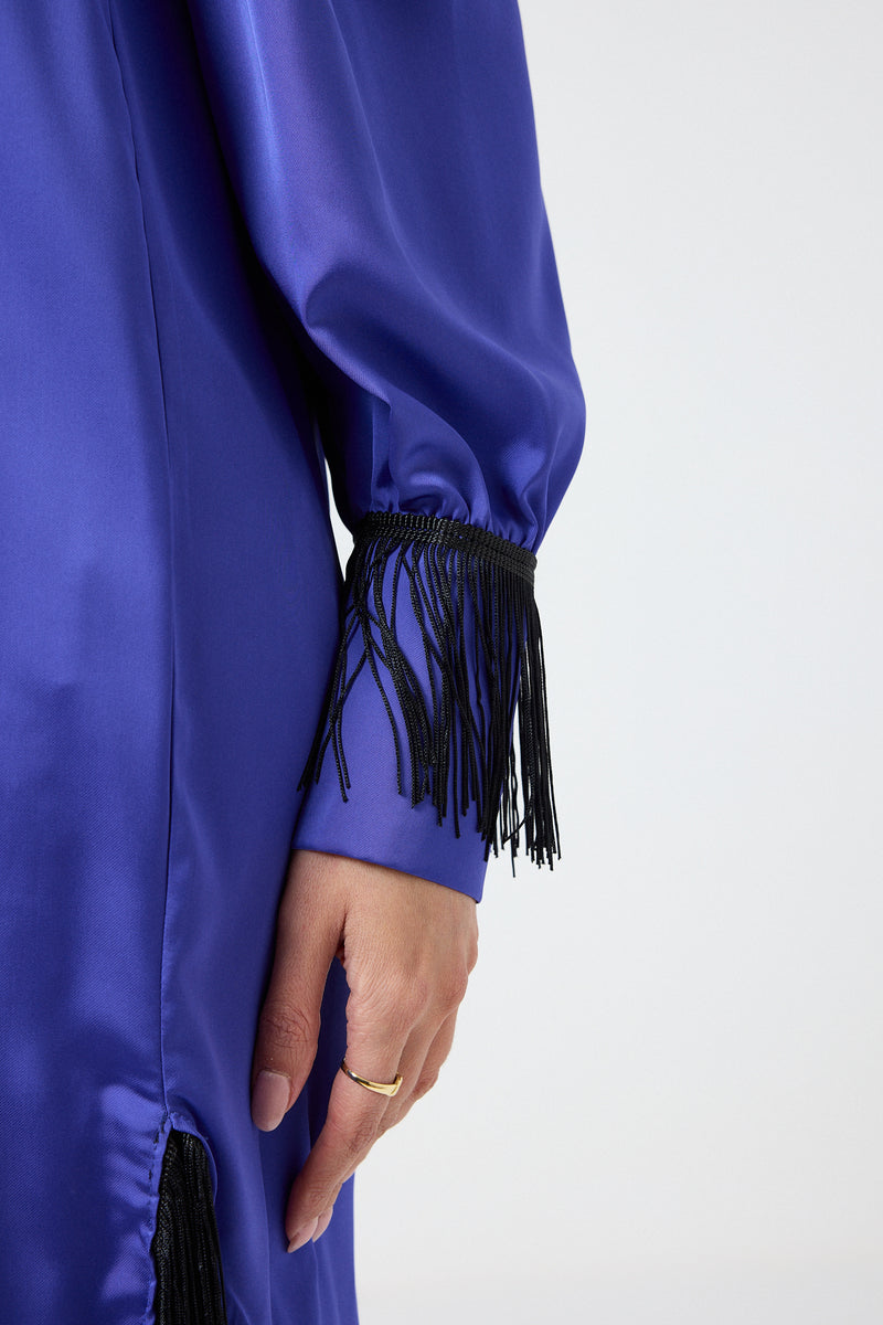 Abito in raso frange FEDERICA BI