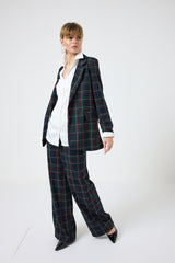 Pantalone tartan blu notte FEDERICA BI