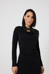 Abito nero colletto gioiello FEDERICA BI