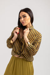 Camicia riga verde acido FEDERICA BI