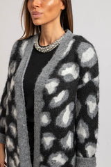 Cardigan animalier grigio FEDERICA BI