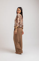 Pantalone in viscosa biscotto FEDERICA BI