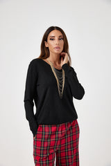 Pantalone tartan rosso FEDERICA BI