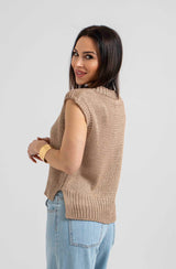 Gilet in maglia treccia FEDERICA BI (piu’ colori)