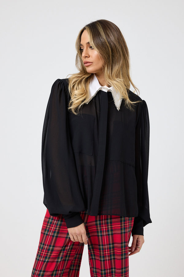 Camicia nera in chiffon FEDERICA BI