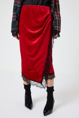 Gonna in velluto e pizzo FEDERICA BI ( più colori )