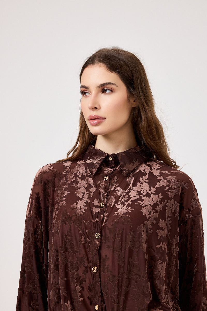 Camicia ricamo in velluto FEDERICA BI