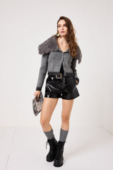 Cardigan in maglia grigio FEDERICA BI