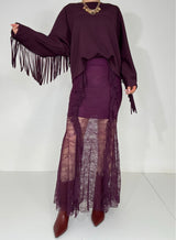 Gonna in pizzo bordeaux FEDERICA BI