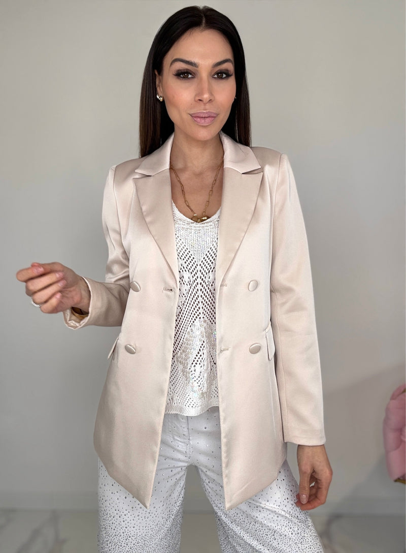 Blazer in raso doppiopetto FEDERICA BI ( più colori )