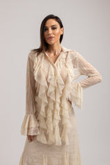 Camicia in pizzo crema FEDERICA BI