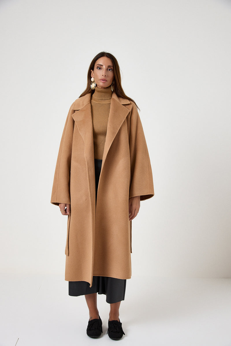 Cappotto camel cachemire e lana FEDERICA BI