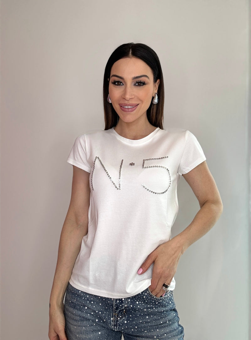 T-shirt in cotone N.5 bianca e nera FEDERICA BI