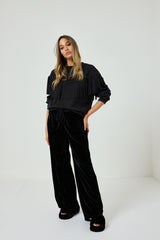 Pantalone in velluto nero FEDERICA BI