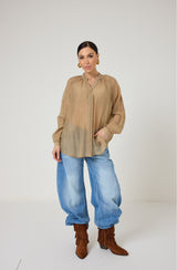 Camicia biscotto perline FEDERICA BI