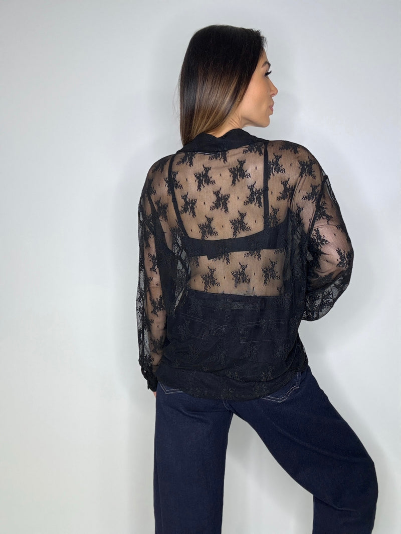 Camicia nera in pizzo FEDERICA BI