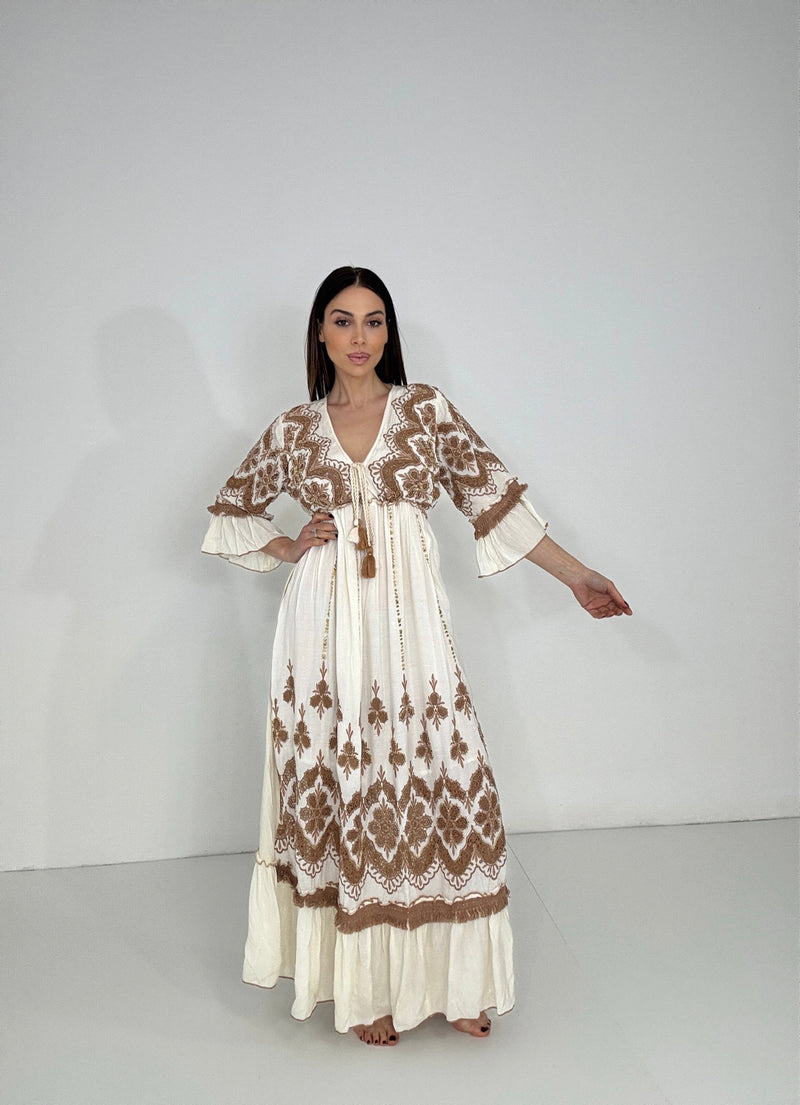 Abito lungo in viscosa BOHO FEDERICA BI