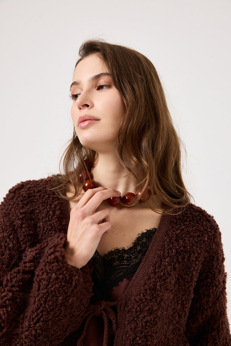 Cardigan glacé ricciolino FEDERICA BI