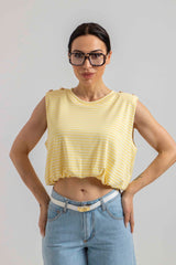 Maglia riga bottone oro FEDERICA BI