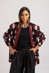 Cardigan animalier bordeaux FEDERICA BI