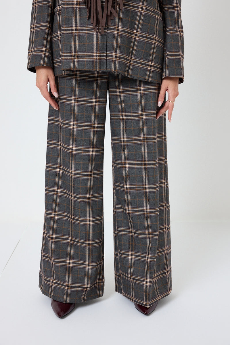 Pantalone tartan grigio FEDERICA BI