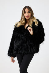 Ecopelliccia nera FEDERICA BI