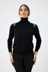 Maglia collo altro cristalli FEDERICA BI ( più colori )