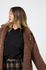 Cappotto lungo con frange FEDERICA BI ( due colori )