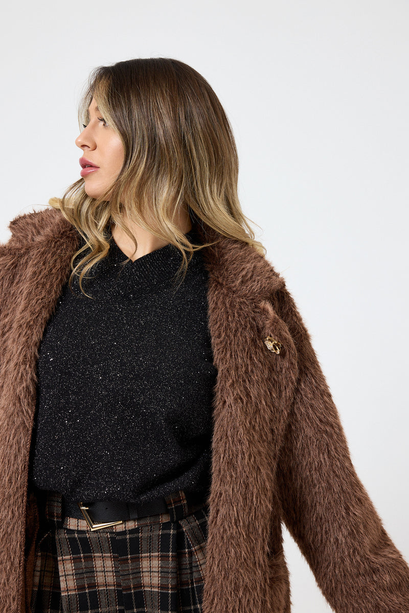 Cappotto lungo con frange FEDERICA BI ( due colori )