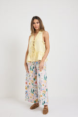 Pantalone in cotone rosa pastello FEDERICA BI