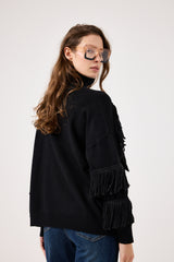 Cardigan con zip e frange FEDERICA BI ( vari colori )