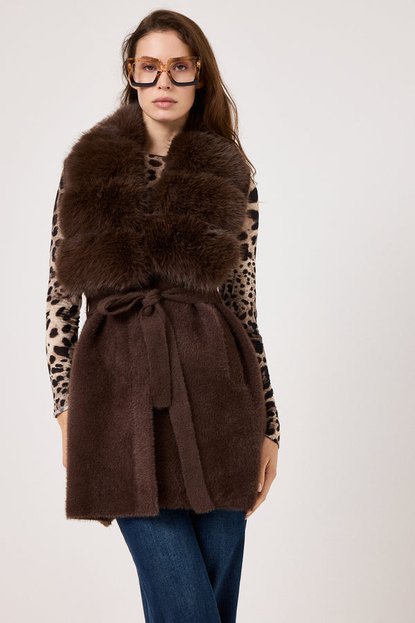 Gilet in ciniglia ed ecopelliccia FEDERICA BI