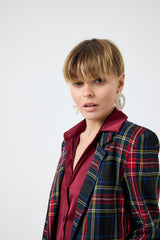 Blazer tartan nero FEDERICA BI
