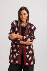 Cardigan animalier bordeaux FEDERICA BI