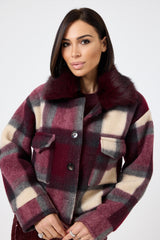 Giacca tartan bordeaux FEDERICA BI