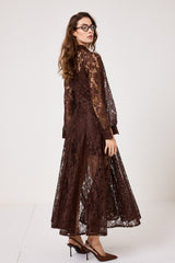 Abito in pizzo cioccolato FEDERICA BI