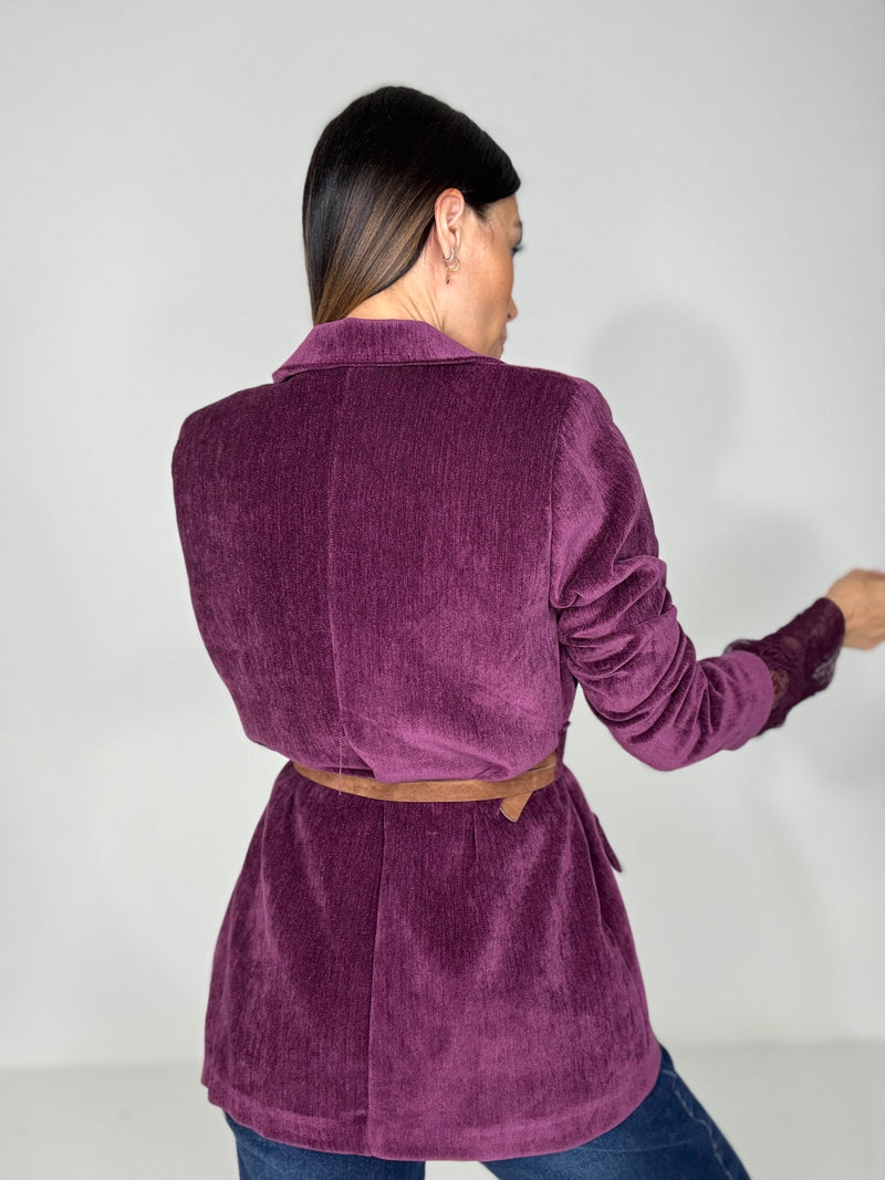 Blazer in velluto bordeaux FEDERICA BI