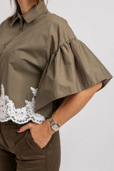 Camicia in cotone e pizzo FEDERICA BI