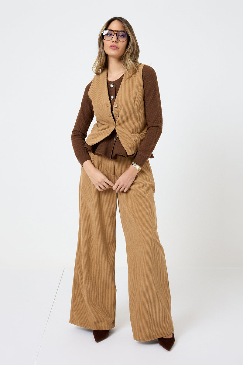 Pantalone palazzo in velluto FEDERICA BI