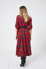 Abito tartan rosso FEDERICA BI
