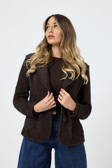 Blazer in ciniglia con spilla FEDERICA BI