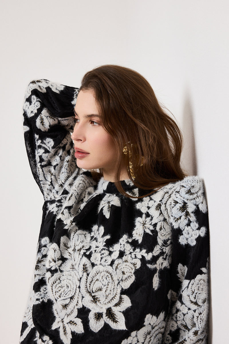 Camicia nera ricamata FEDERICA BI