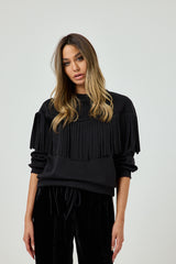 Pantalone in velluto nero FEDERICA BI