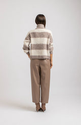 Cardigan riga beige FEDERICA BI